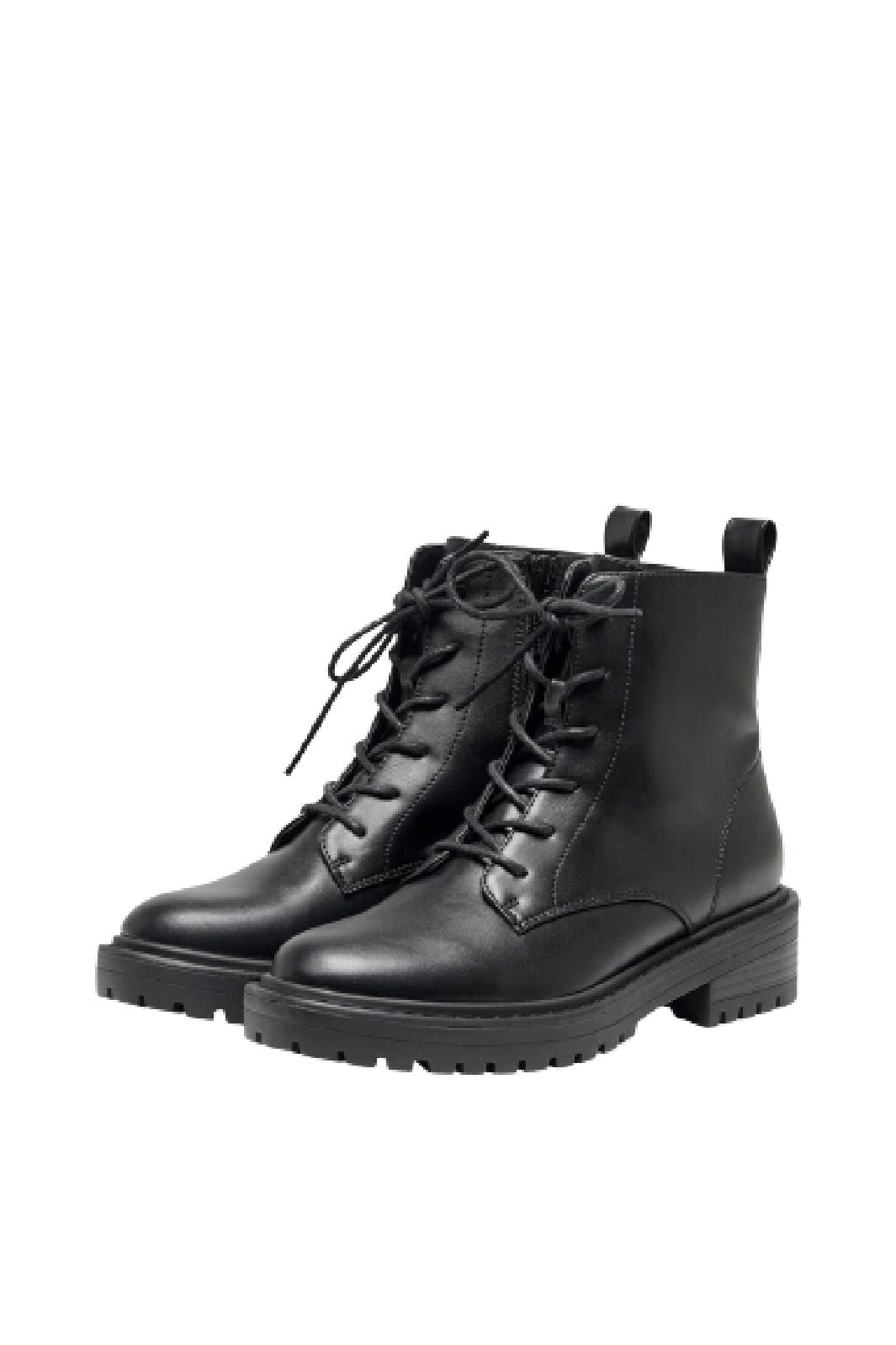 Only Shoes - Onlbold-17 Pu Lace Up Boot - 4071924 Black Støvler 