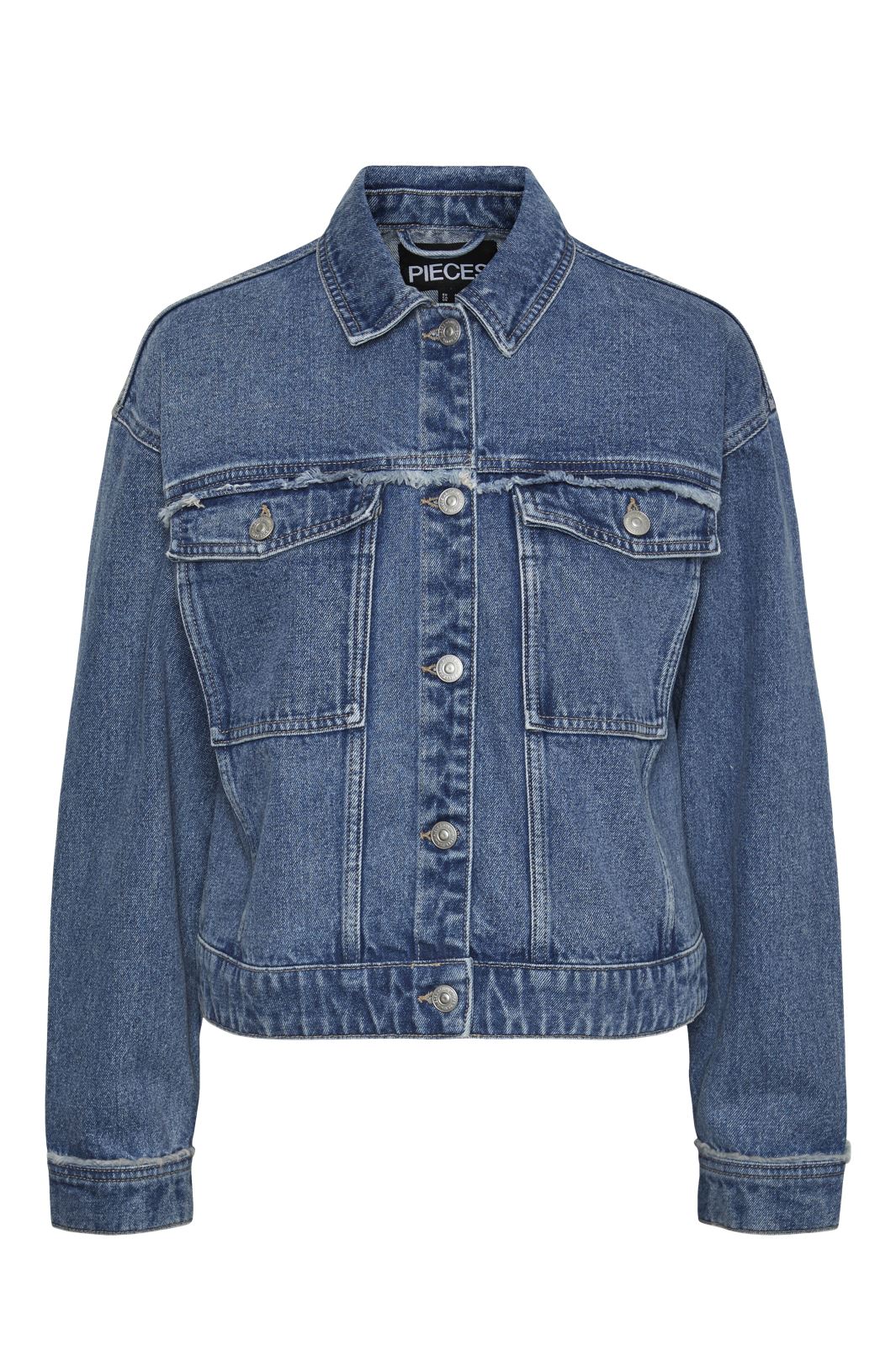 Pieces - Pcalfi Ls Jacket - 4462104 Medium Blue Denim Jakker 