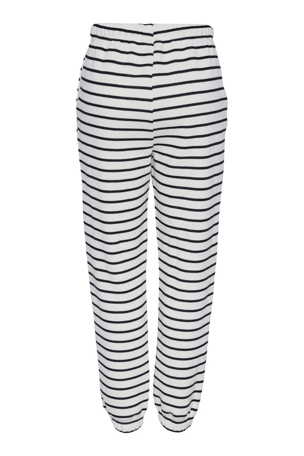 Pieces - Pcchilli Sweat Pants Stripes - 4410010 Cloud Dancer Black Bukser