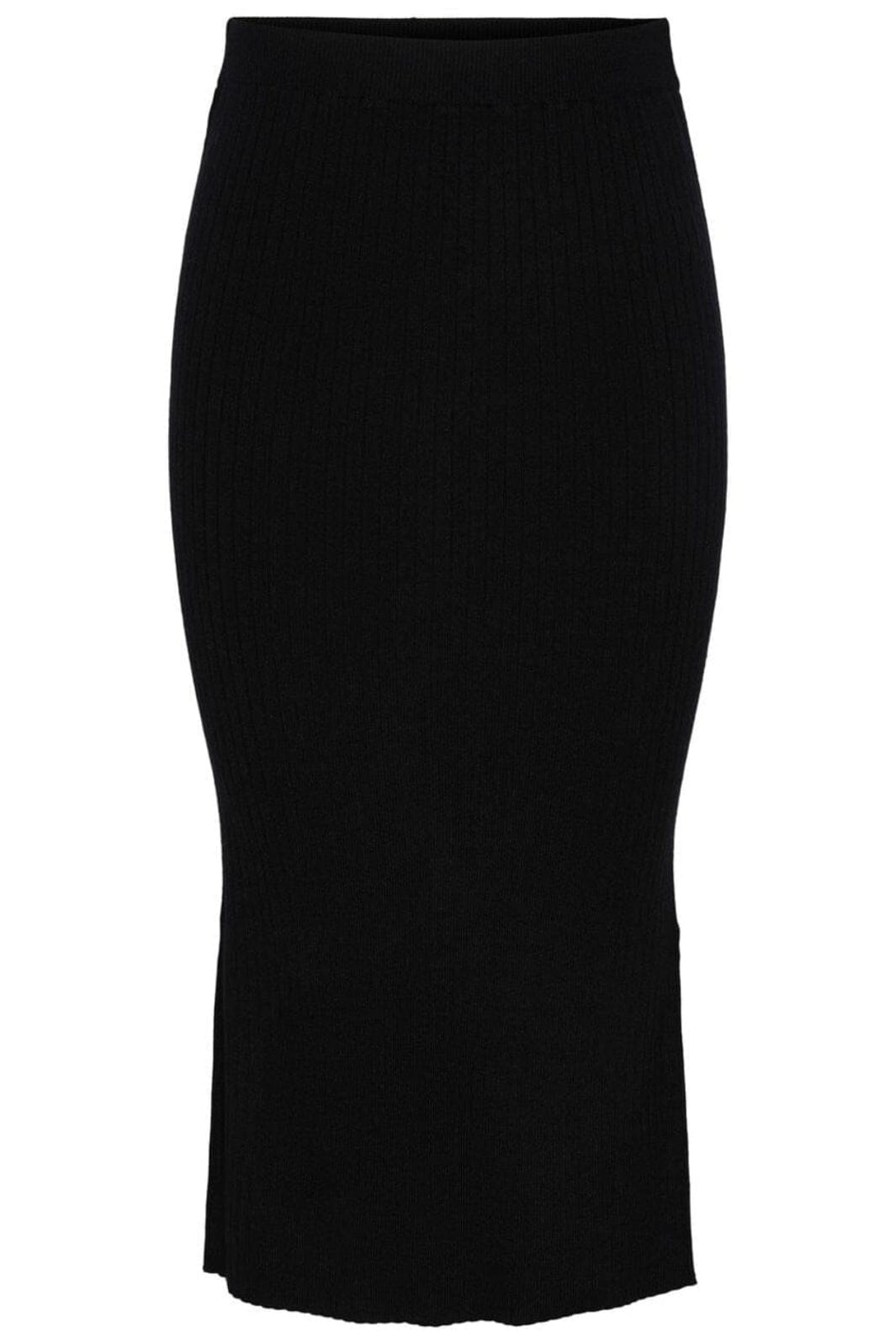 Pieces - Pccrista Midi Knit Skirt - 4350291 Black Nederdele 