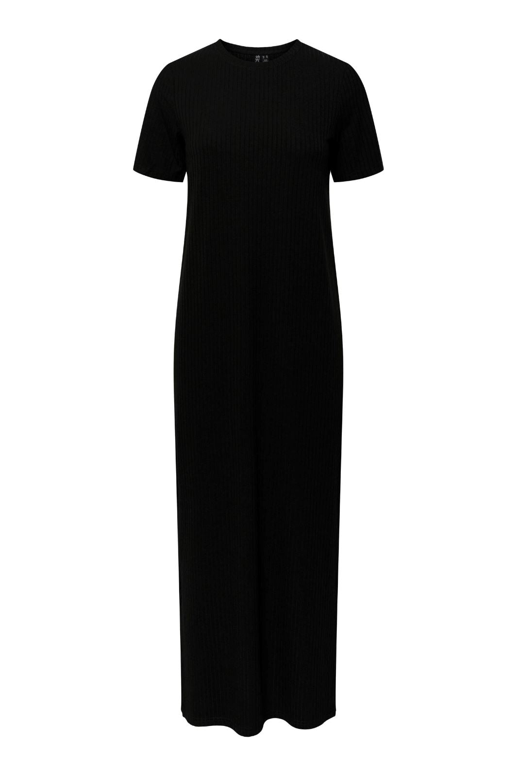 Pieces - Pckylie Ss O-Neck Ankle Dress - Black Kjoler