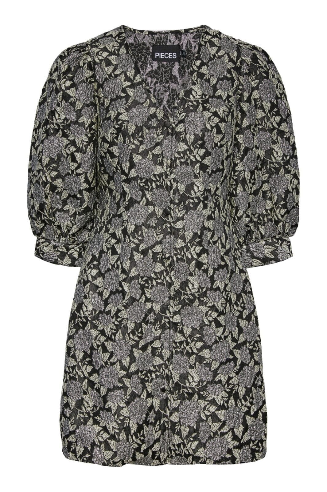 Pieces - Pcmercy Ls V-Neck Dress - Black Kjoler