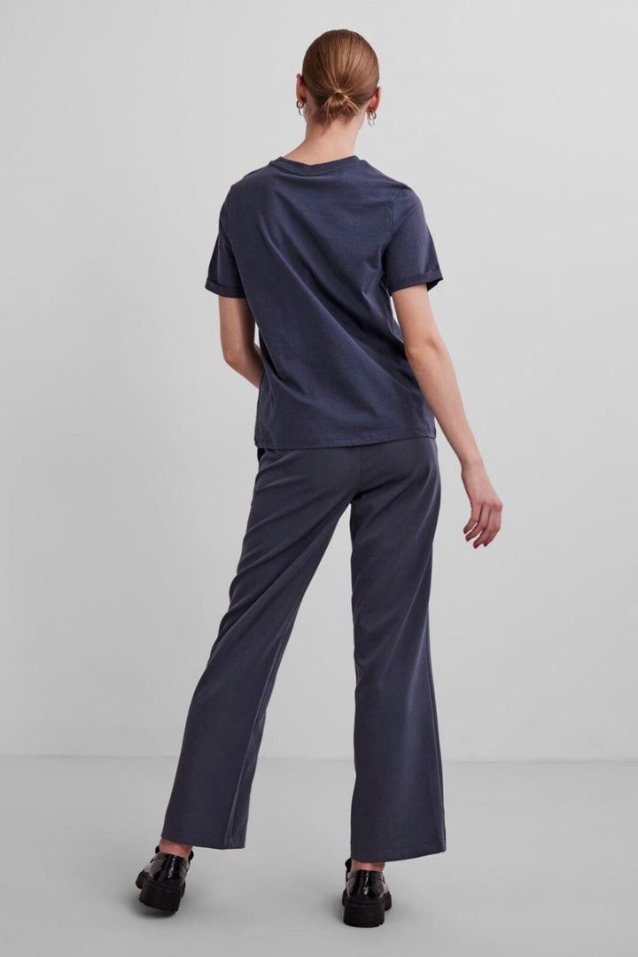 Pieces - Pcria Ss Fold Up Solid Tee - Ombre Blue T-shirts