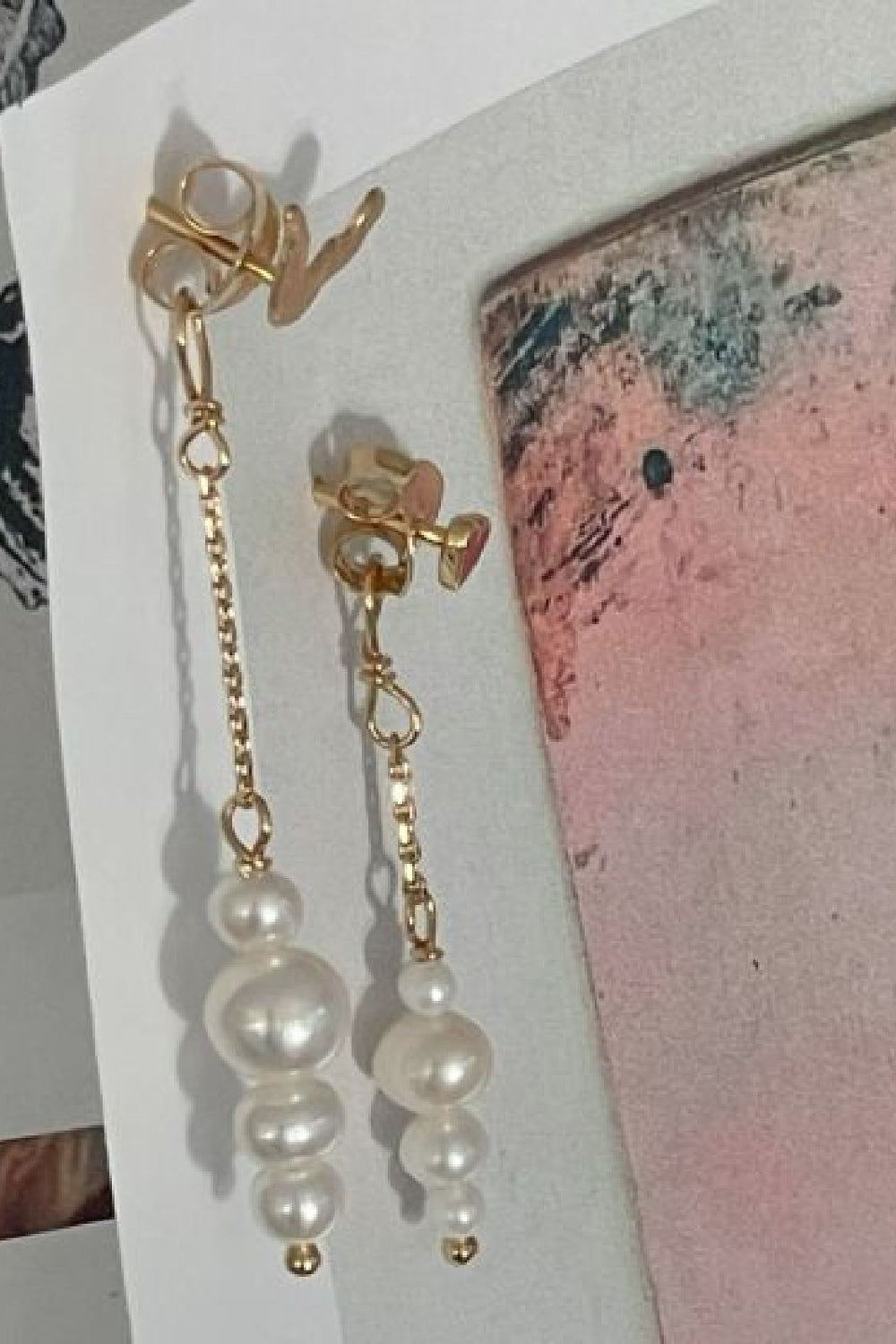Stine A - Petit Pearl Berries Behind Ear Earring 1311-02 - Gold Øreringe 