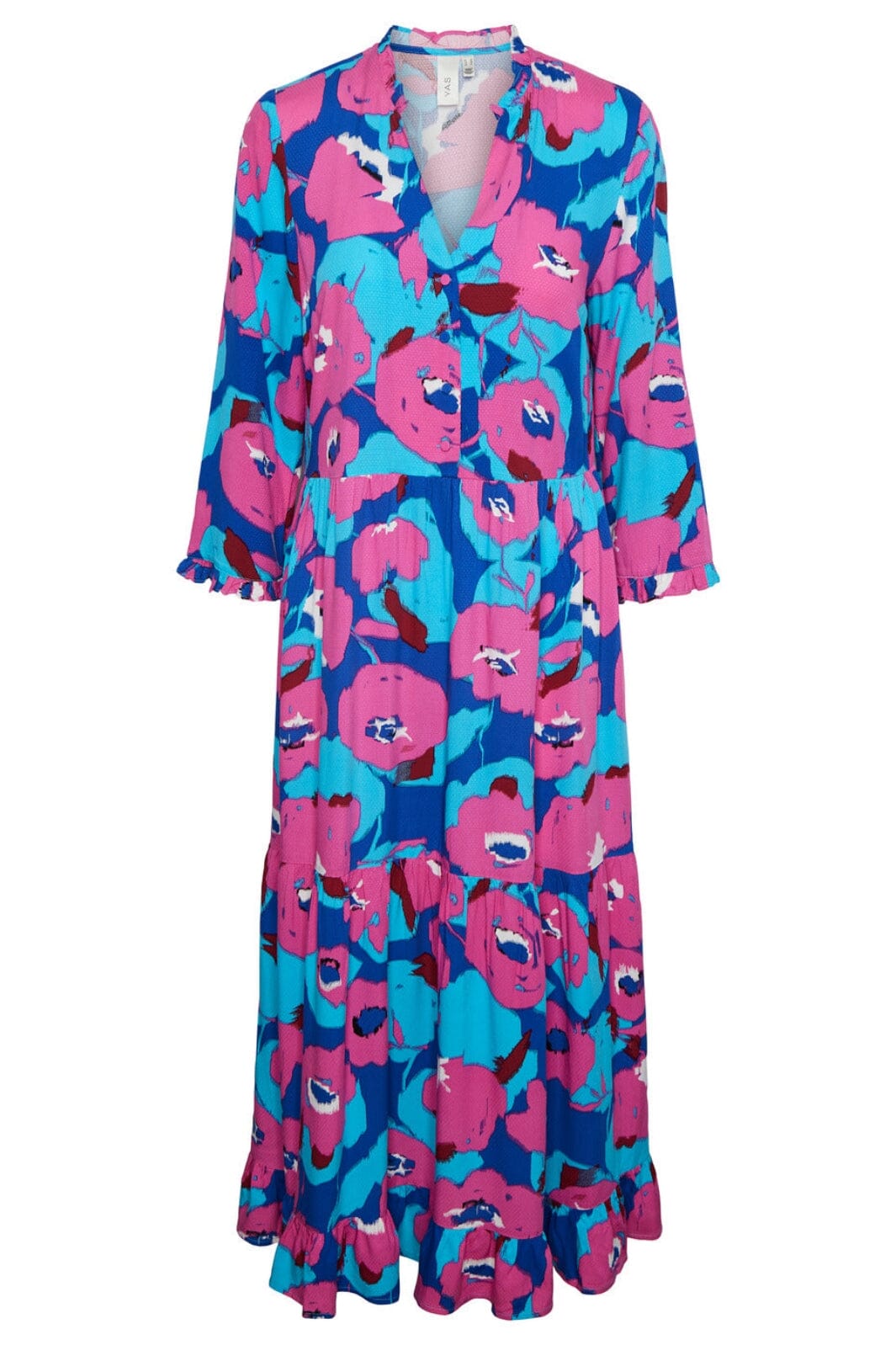 Y.A.S - Yasflowerpow 3/4 Midi Dress S. - Surf The Web FLOWERPOW AOP Kjoler