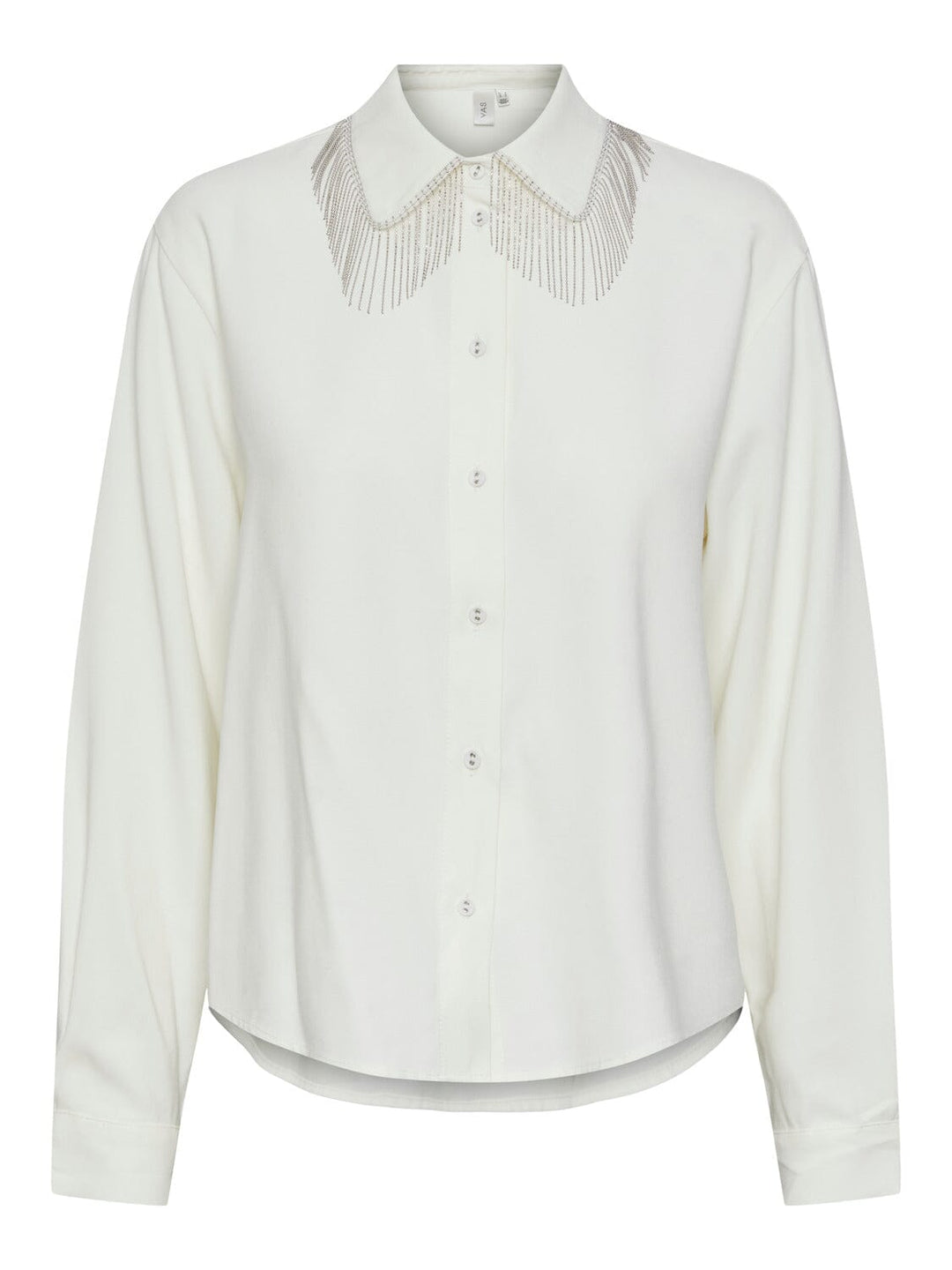 Y.A.S, Yasfrima Fringe Ls Shirt S., Star White
