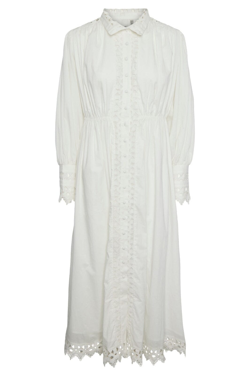 Y.A.S - Yastrima Ls Long Shirt Dress S. - Star White Kjoler
