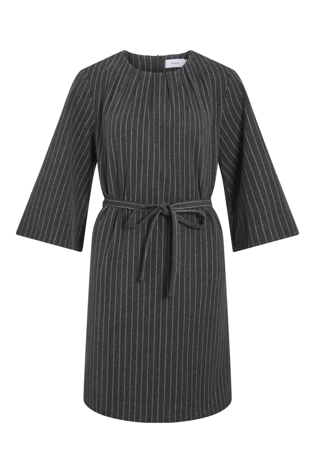 Vila - Vinicca 3/4 Dress - 4891341 Dark Grey Melange
