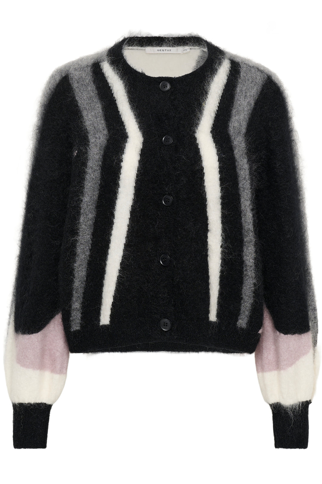 Gestuz - Gzdebbie Multi Cardigan 10911645 - 1000039 - Black/Off White/Grey/Quail