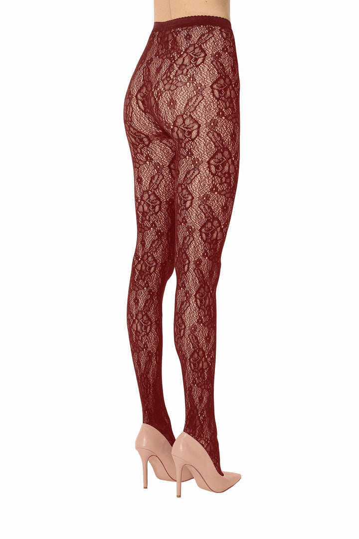 Wolford - Infinite Rose Net Tights 19478 - 3265 Bordeaux