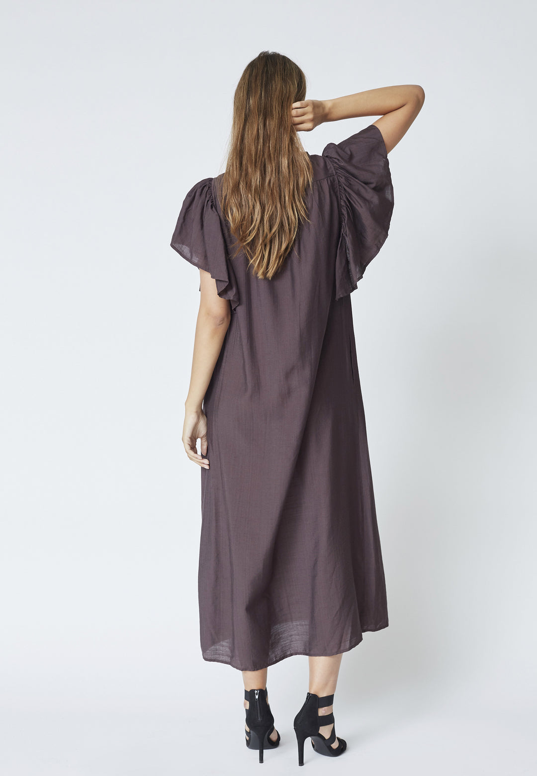 Co´Couture - Heracc Ss Frill Dress 36421 - 83 - Mocca