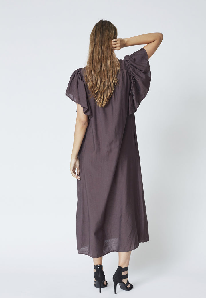 Co´Couture - Heracc Ss Frill Dress 36421 - 83 - Mocca