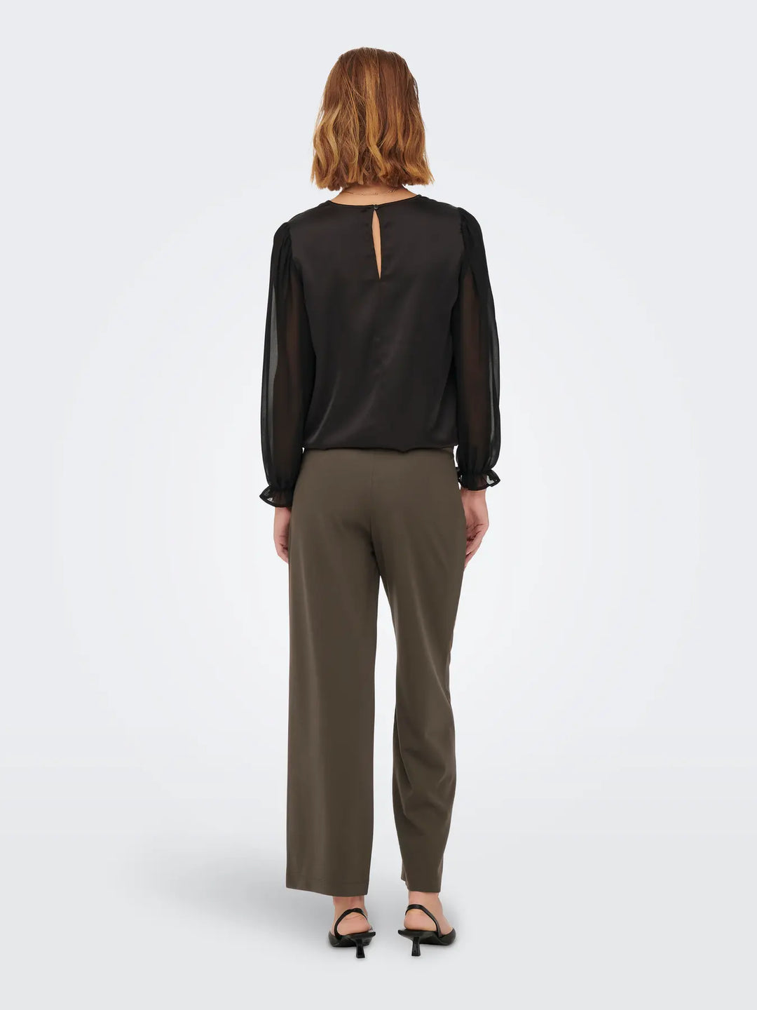 JDY - Jdygeggo Life New Long Pant - 4071962 Chocolate Brown Black Buttons