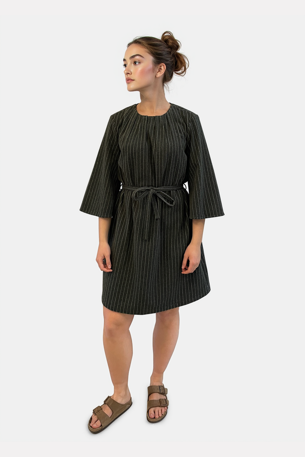 Vila - Vinicca 3/4 Dress - 4891341 Dark Grey Melange