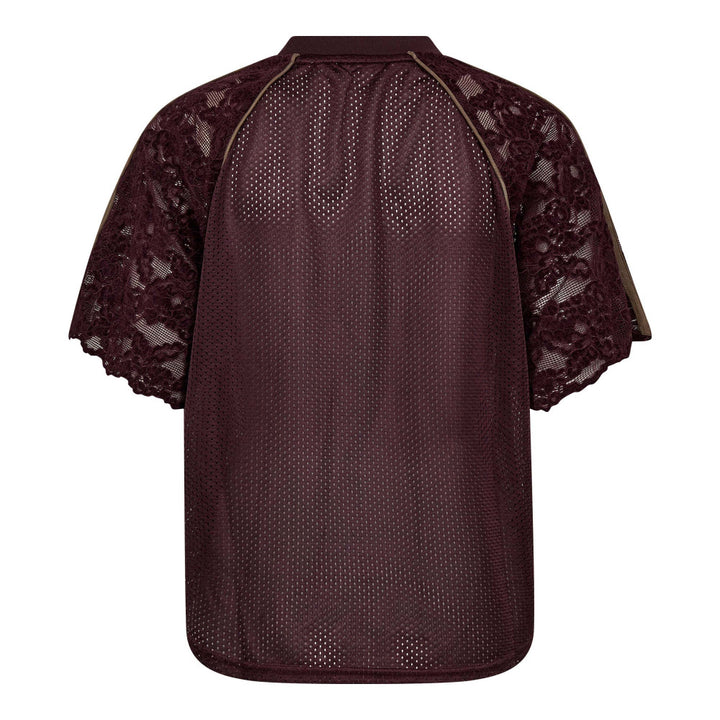 Co´Couture - Treycc Lace Tee 45046 - 154 - Walnut