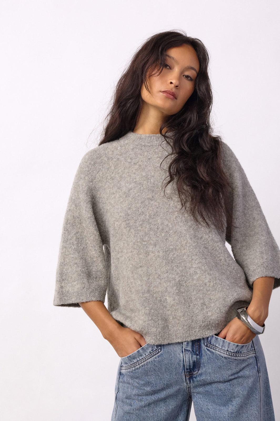 Co´Couture - Kailacc Ss Knit 500227 - 65006 - Grey Melange