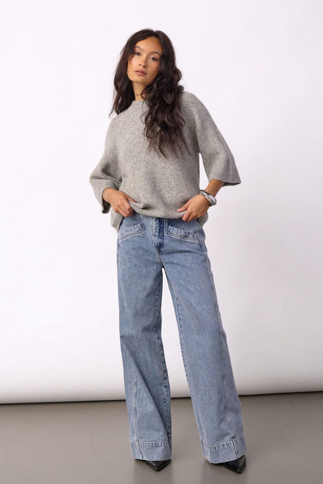 Co´Couture - Kailacc Ss Knit 500227 - 65006 - Grey Melange