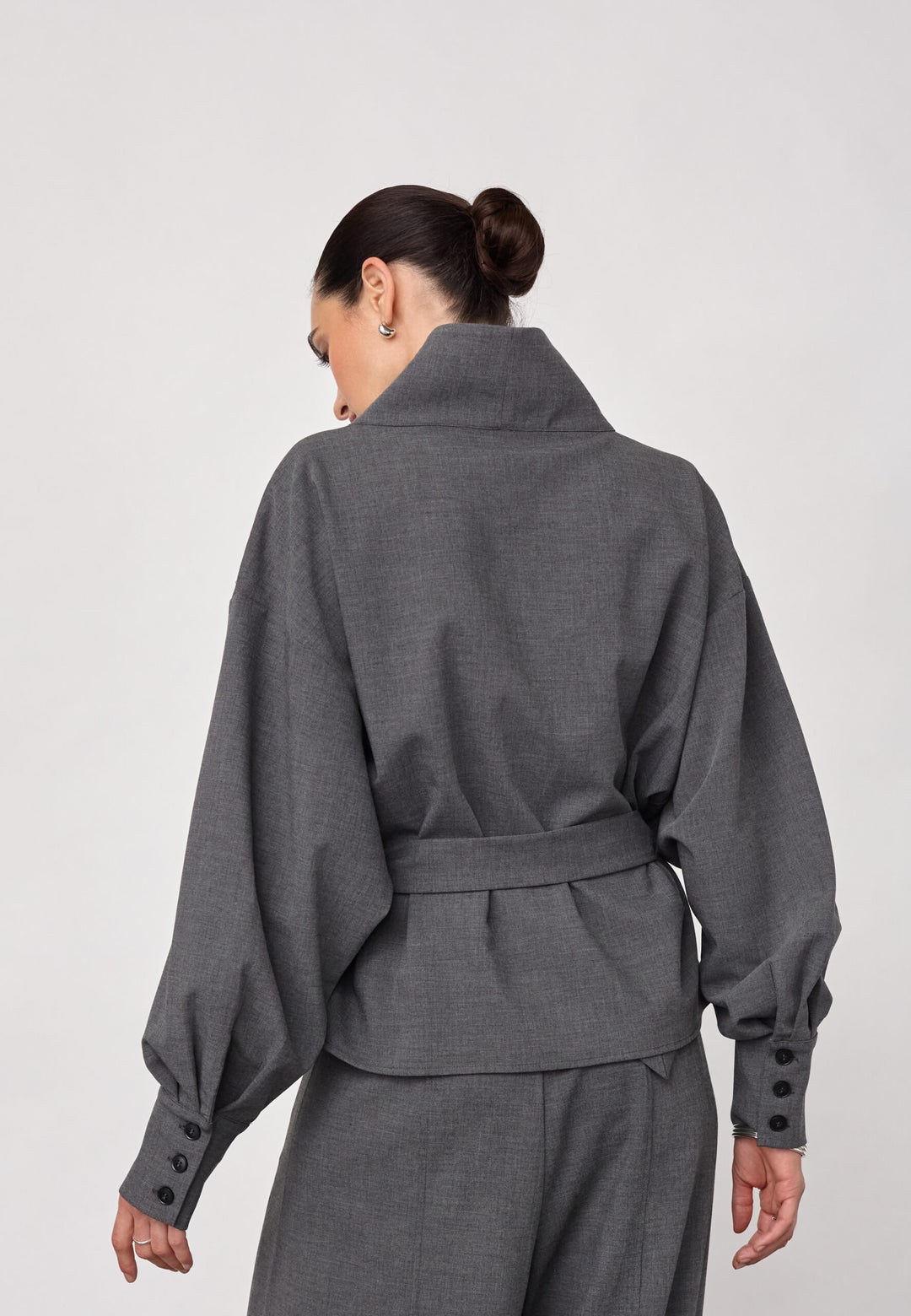 Co´Couture - Priscillacc Funnel Neck Blouse 500822 - 65003 - Mid Grey