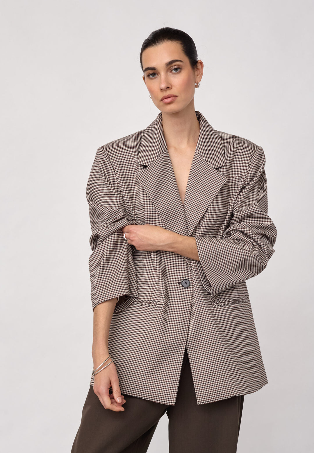 Co´Couture - Midacc Check Power Blazer 500845 - 10060 - Bone - Brown