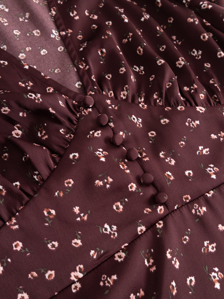 Noella - N-Lilith Dress 15900002 - 1472 - Dwyn Burgundy Print