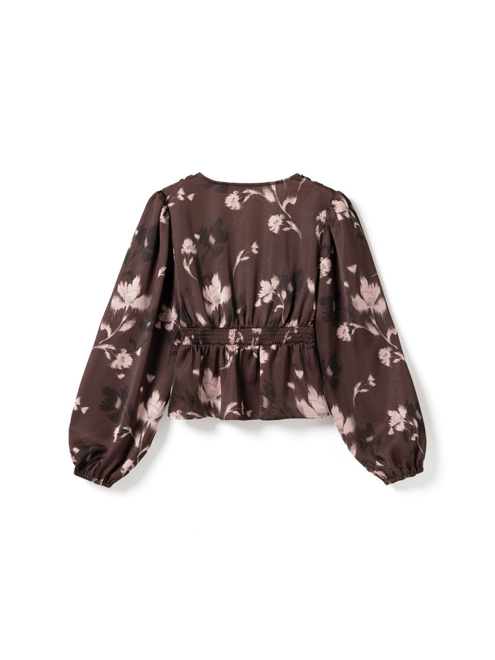 Noella - N-Lilith Ls Top 15910002 - 1473 - Dena Burgundy Print