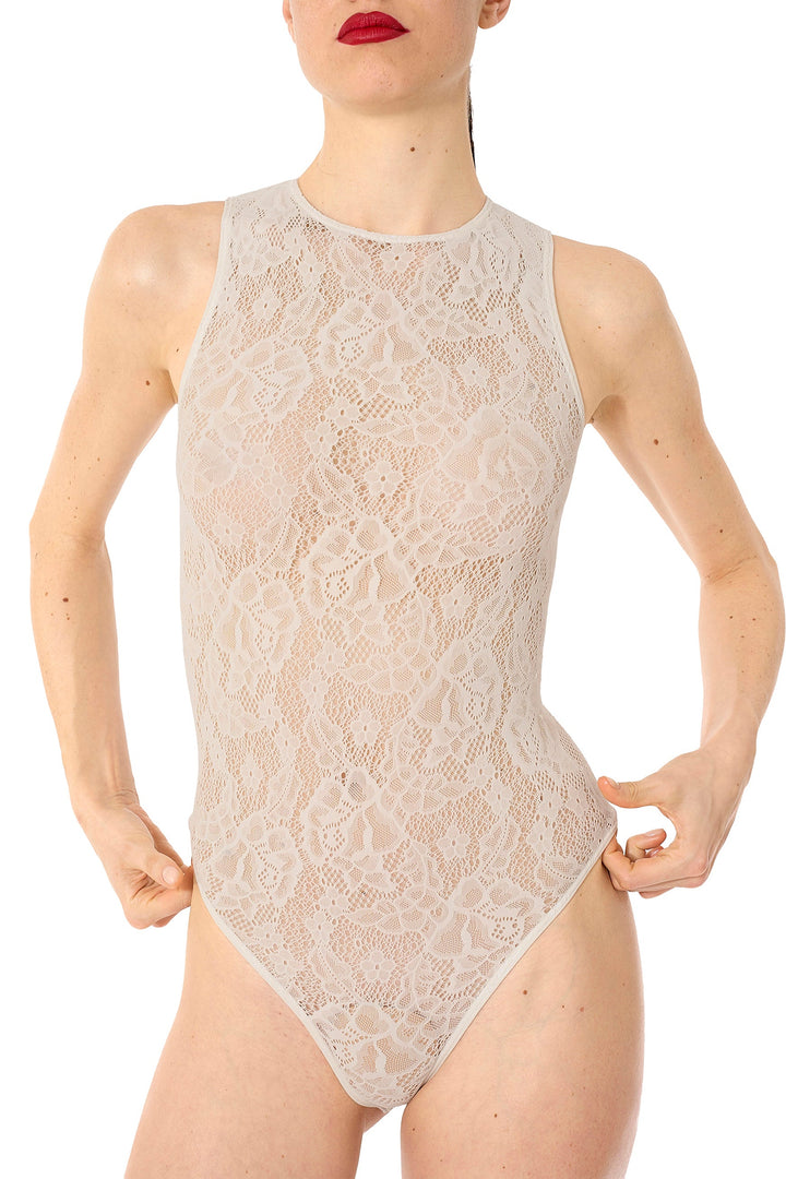 Wolford - Infinite Rose Net String Body 79349 - 1168 Whipped Cream
