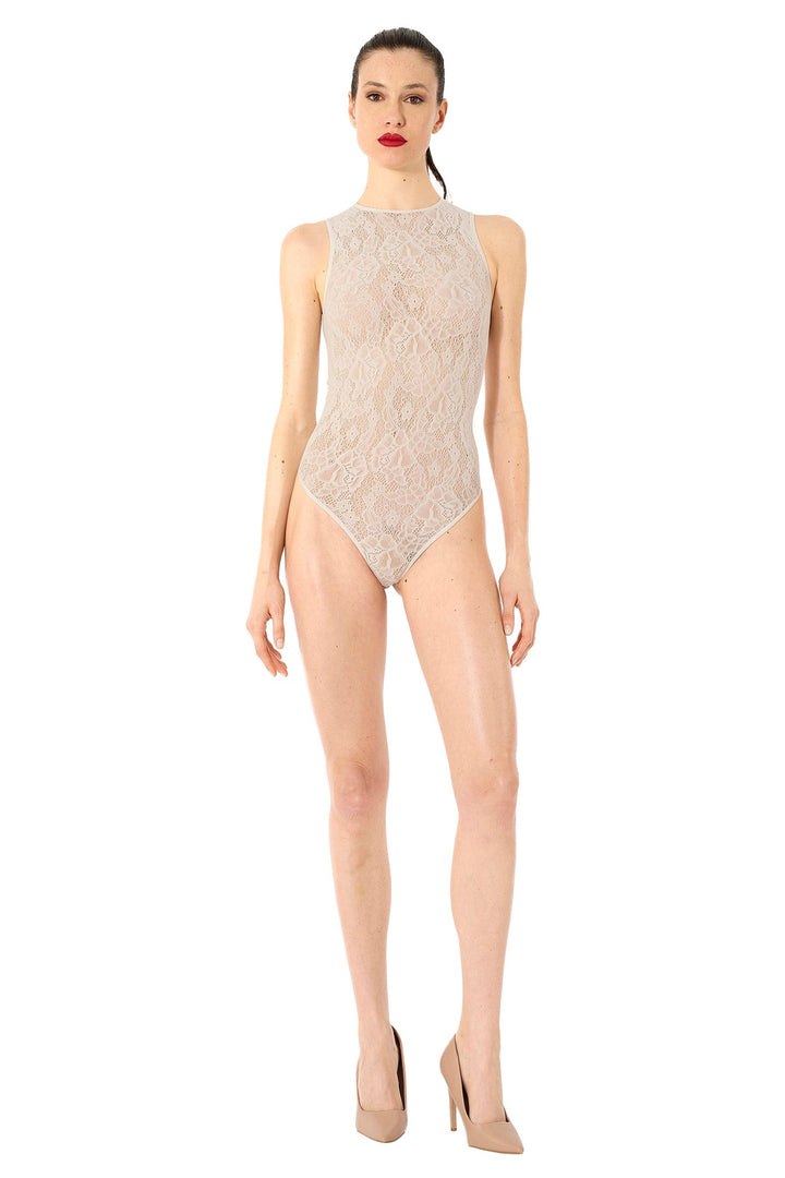 Wolford - Infinite Rose Net String Body 79349 - 1168 Whipped Cream