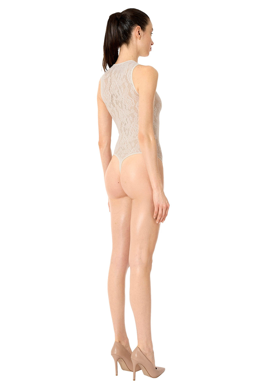 Wolford - Infinite Rose Net String Body 79349 - 1168 Whipped Cream