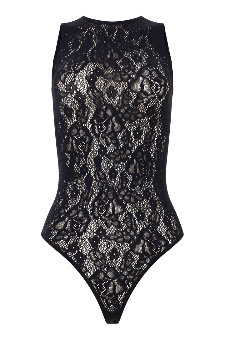Wolford - Infinite Rose Net String Body 79349 - 7005 Black