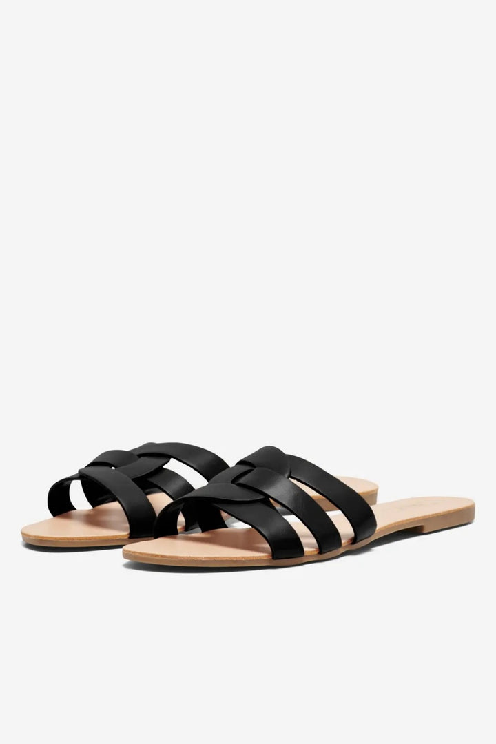 Only Shoes - Onlfeli-4 Pu Slip On Sandal - 4517025 Black