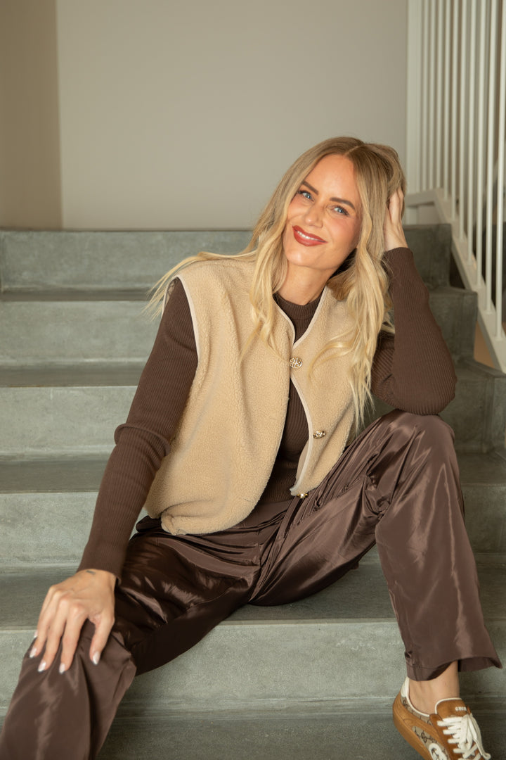 Valentin Studio - Fluffy Vest 167485 - 213 - Sand