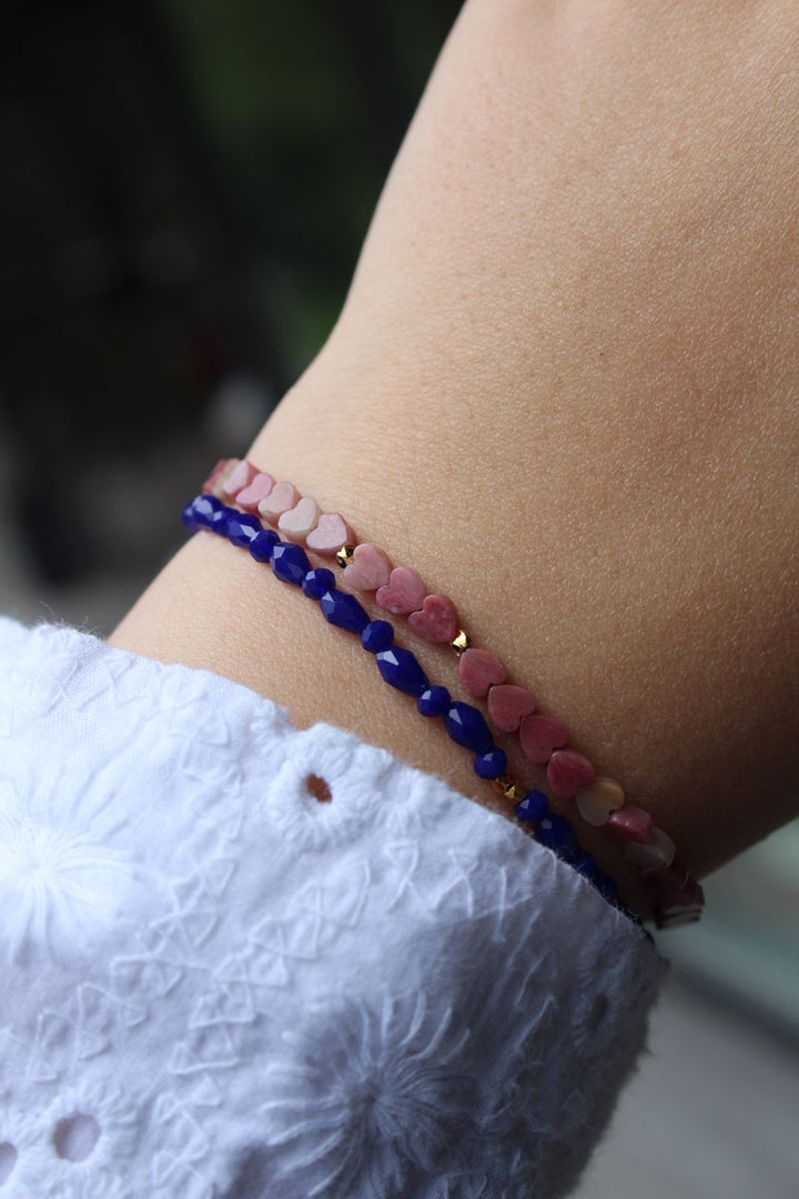 Stine A - Pink Hearts Bracelet - 3238-2