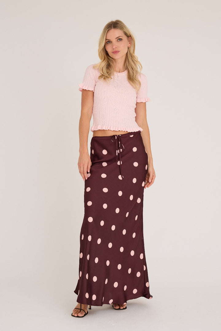 A-View - Emily Dot Skirt AV8192 - 373 - Bordeaux/Rose