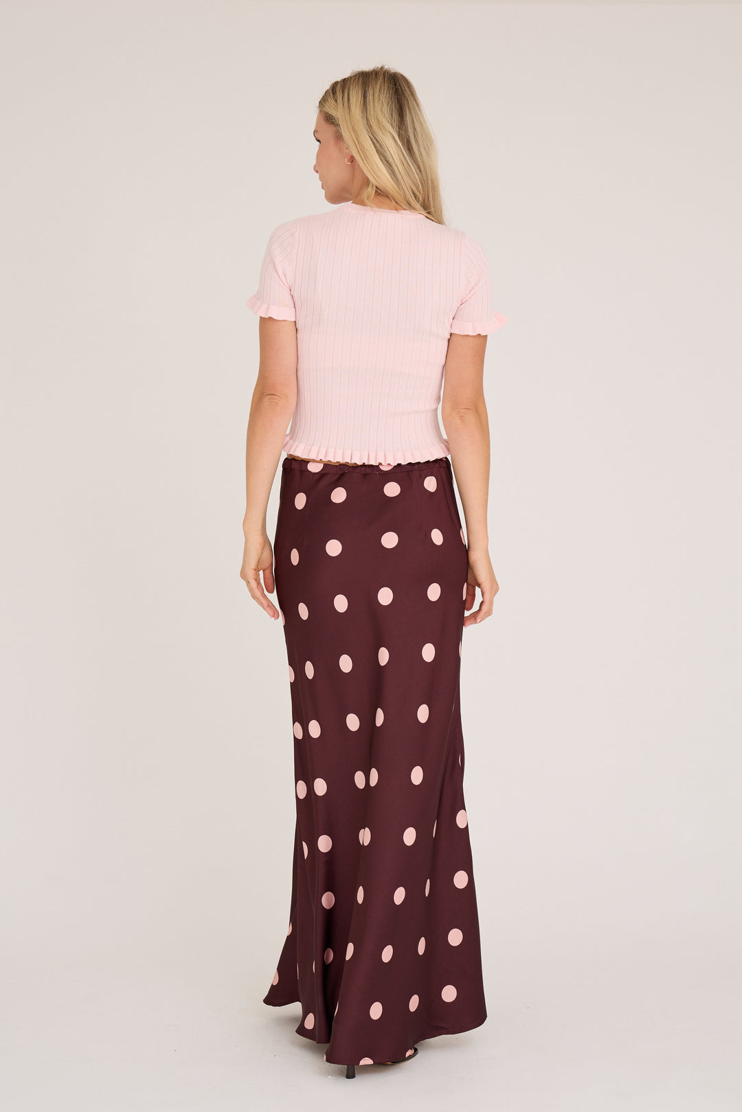 A-View - Emily Dot Skirt AV8192 - 373 - Bordeaux/Rose