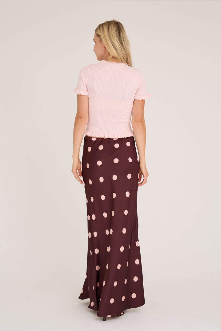 A-View - Emily Dot Skirt AV8192 - 373 - Bordeaux/Rose