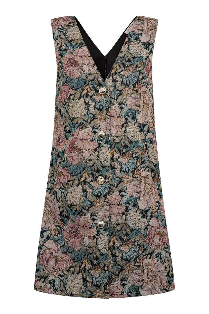 A-View - Brocade Dress AV9407 - 311 - Sand/Black