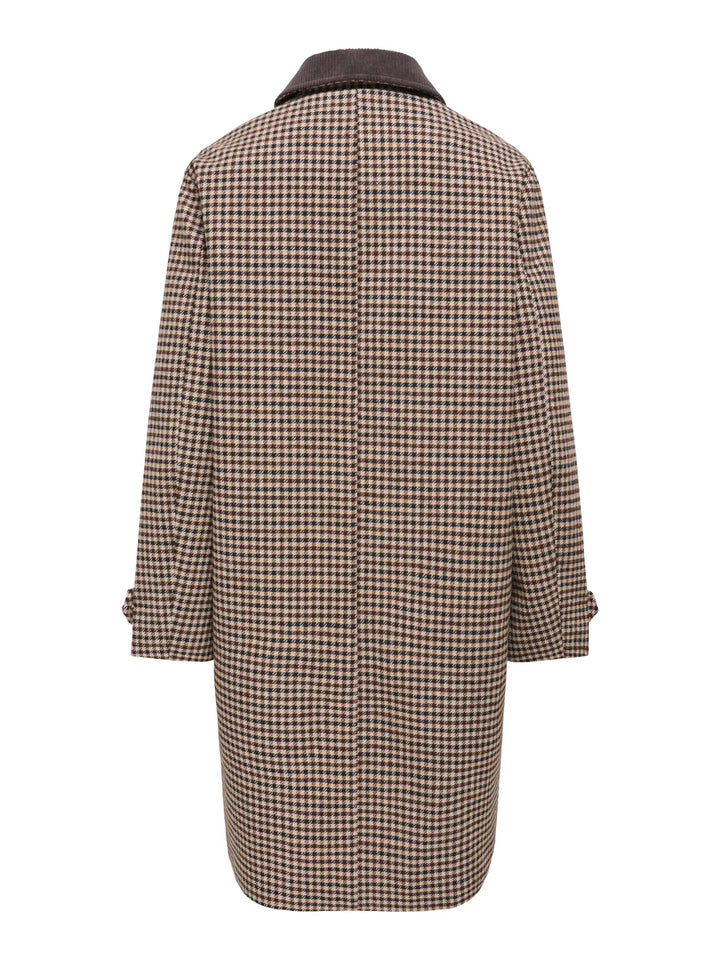 JDY - Jdyvalerie Check Coat Yfm - 5044326 Iced Coffee Black And Chocolate Torte