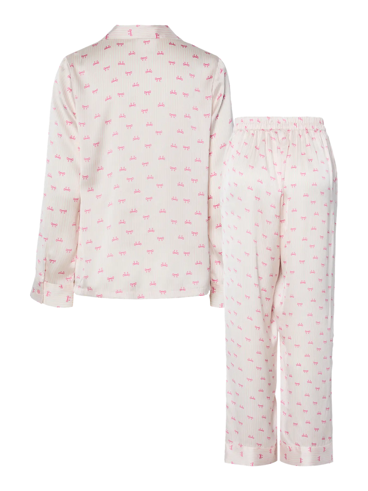 Pieces - Pcjytte Xmas Satin Night Set - 4832641 Pinkesque Bow