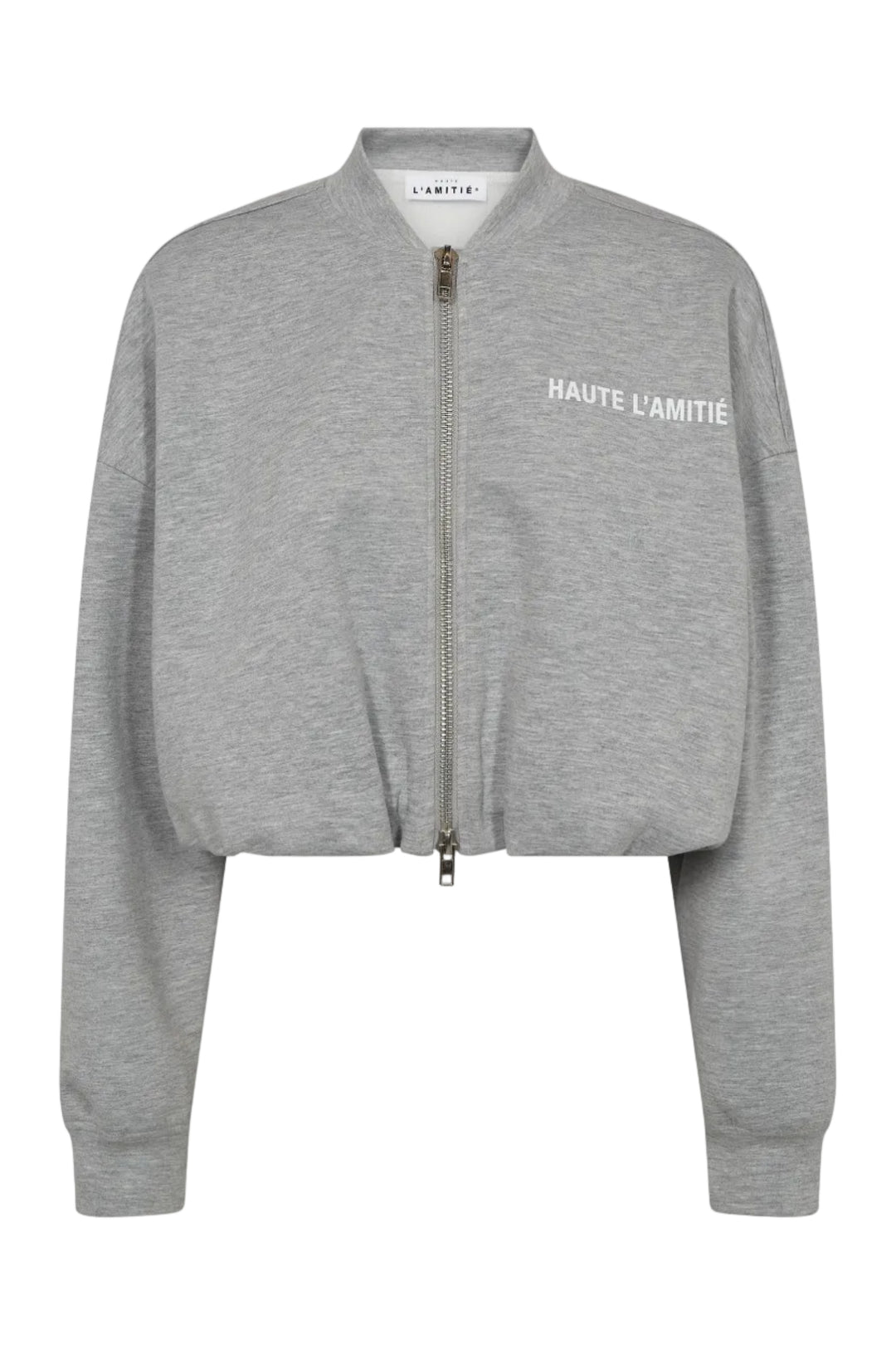 Haute L'Amitié - Maxi Crop Zip Sweat Hl10880 - Grey Melangé