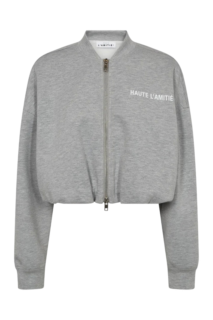 Haute L'Amitié - Maxi Crop Zip Sweat Hl10880 - Grey Melangé