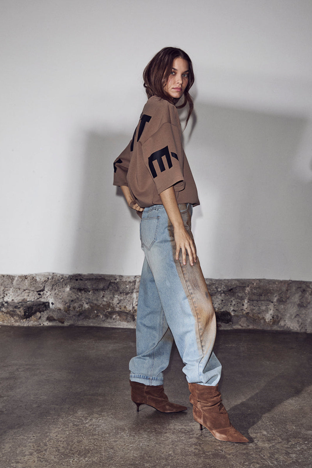 Haute L'Amitié - Maxi Split Ss Logo Sweat HL10461 - Walnut