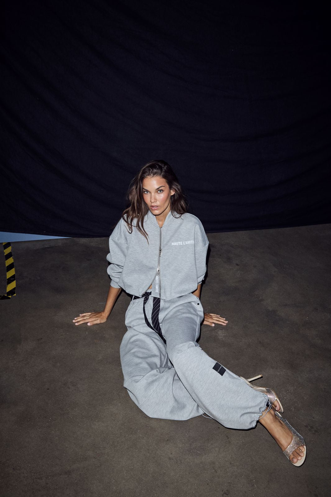 Haute L'Amitié - Maxi Crop Zip Sweat Hl10880 - Grey Melangé