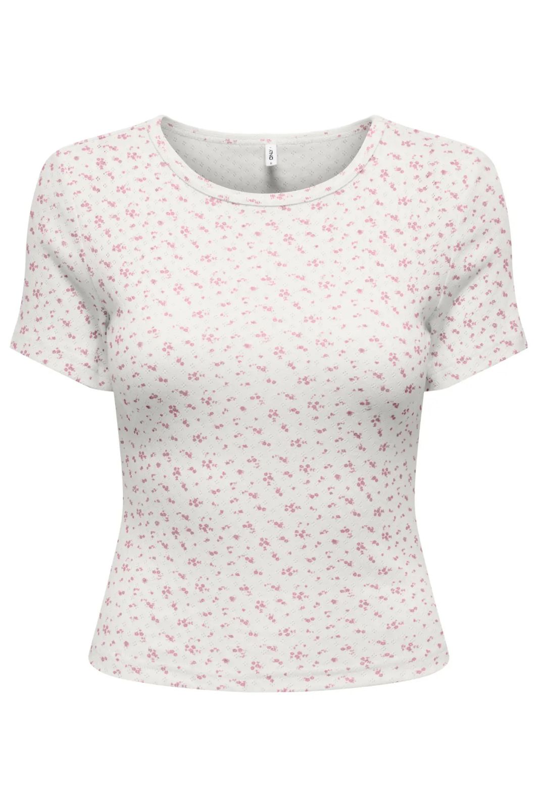 Only - Onlmadison S/S O-Neck Baby Tee - 4969624 Cloud Dancer Vivi Romance Rose