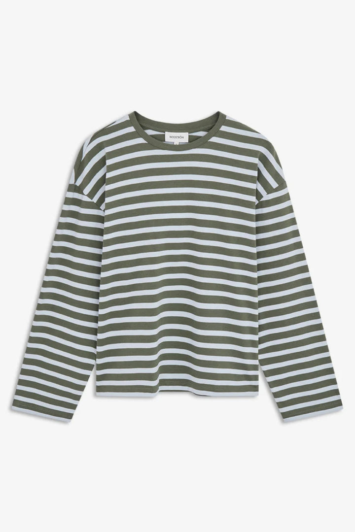 ModströM - Taimmd Stripe Ls T-Shirt 59970 - 11225 - Army Plein Air Stripe