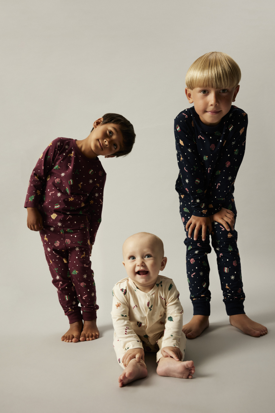 Name It - Nmnvismas Ls Nightset - 4918966 Burgundy Xmas Aop