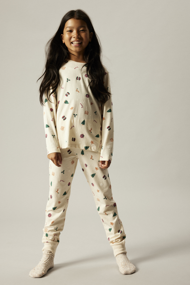 Name It - Nknvismas Ls Nightset - 4918936 Whitecap Gray Xmas Aop