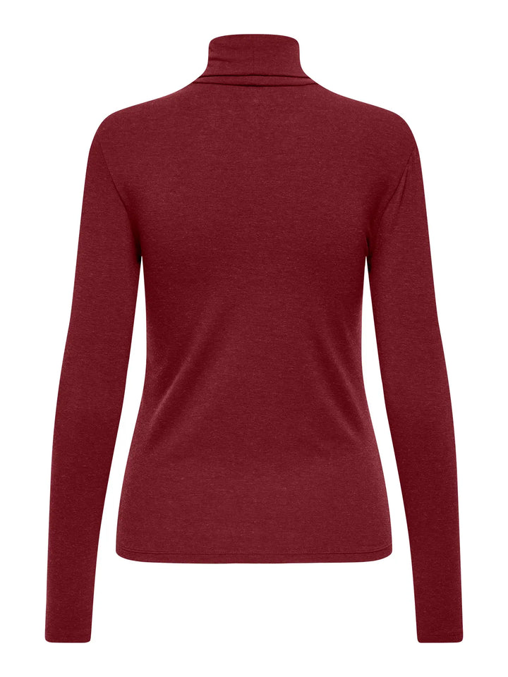 Only - Onlsia L/S Roll Neck Top Box - 4891631 Black Coffee Melange