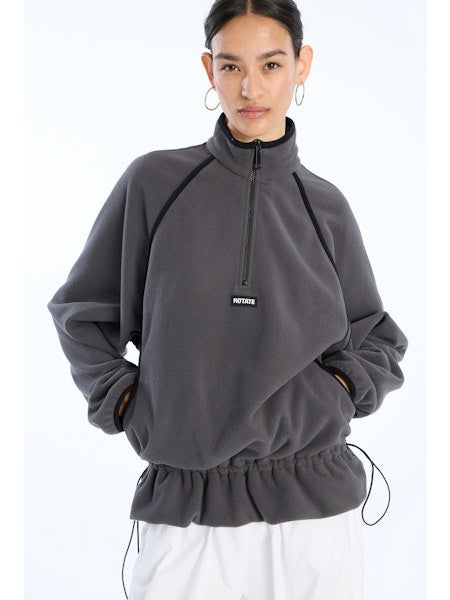 Rotate - Fleece Half Zip Jacket 1153681205 - 1205 Gray Pinstripe