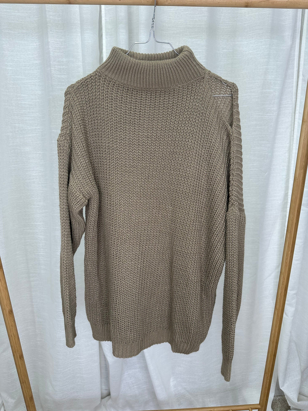 A-bee - 2731 Knitted Sweater - Brown Strikbluser 