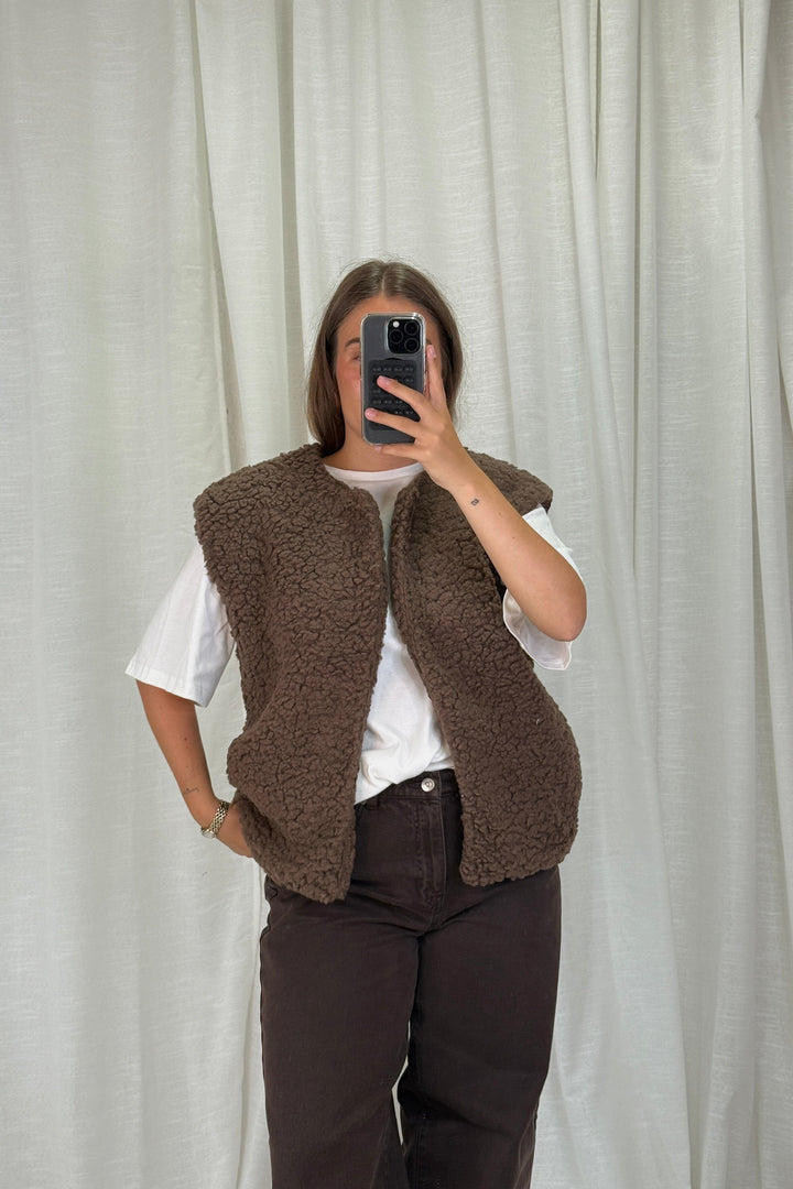 A-bee - Alicia Vest - Dark Brown Veste 